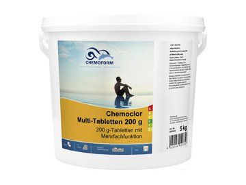 Средство для бассейна дезинфицирующее Chemoform Всё-в-одном мульти-таблетки по 20г (5кг)