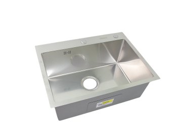 Мойка кухонная RENE 600x450мм с дозатором и коландером (сатин) RN6045D в Жодино Ома