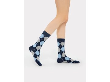 Носки женские темно-синие с рисунком в виде ромбов Марк Формель