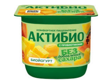 Йогурт "АКТИБИО"(манго-папайя 3%)130г. на акции в магазинах Евроопт