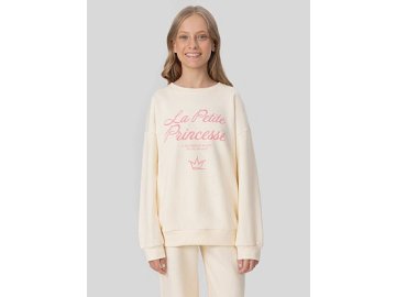 Свитшот для девочек бежевый с надписью "La petite Princesse"