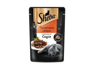 Корм д/кошек конс Sheba Ломтики в соусе Телятина и язык 75 г