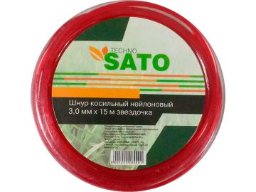 Шнур косильный нейлоновый 3,0мм х15м звездочка SATO TECHNO