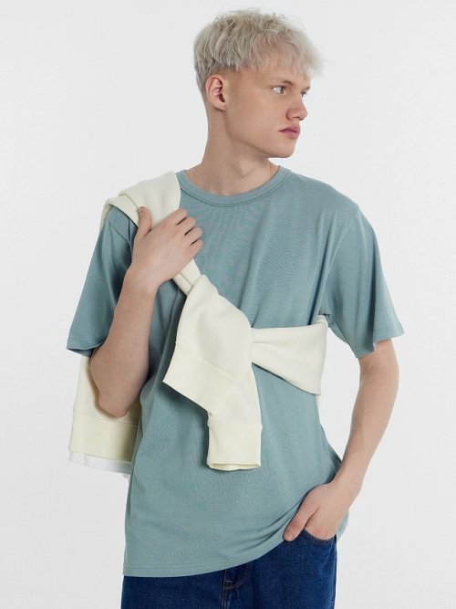 Футболка мужская в синем оттенке, фото 6 из 6