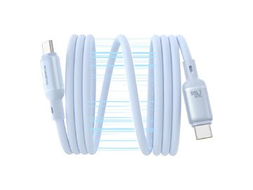 Кабель Baseus PicoGo Magnetic Liquid Silicone Fast Charging Cable USB-C to USB-C (1м, голубой)