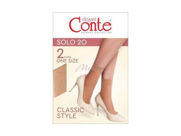 Мила акции Кличев - Носки женские CONTE ELEGANT Solo 20 ден, 2 пары, natural , размер 23-25