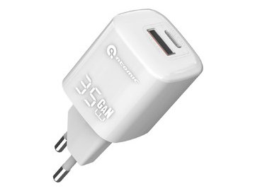 Зарядное устройство Atomic CRYSTAL G351 GAN 35W 2-порта USB (A+C), цвет белый | 10.193