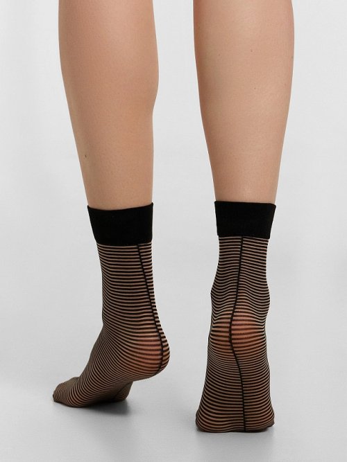 Носки женские в бежево-черном цвете, фото 6 из 30