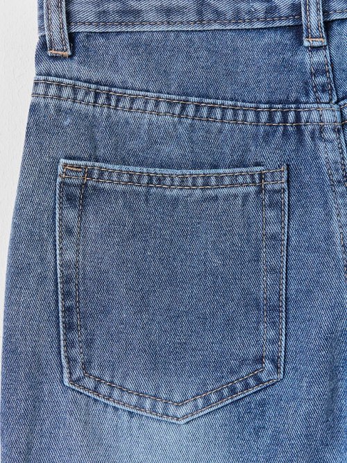 Джинсы для девочек barrel fit синие, фото 9 из 10