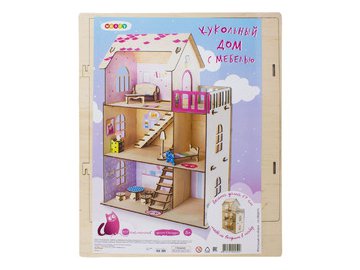 Кукольный домик Woody С мебелью 02529