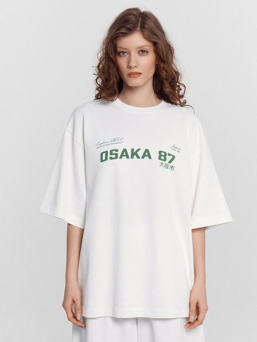 Комплект женский белый с принтом и надписью "Osaka 87", фото 3 из 40
