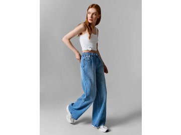 Джинсы женские wide leg синие