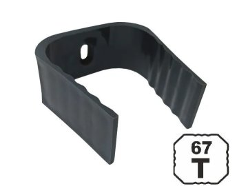 Кронштейн трубы ПВХ U110 67мм серый