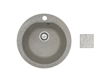 Мойка из каменной крошки NIKA олово 50,5х50,5см. в компл. с сифоном