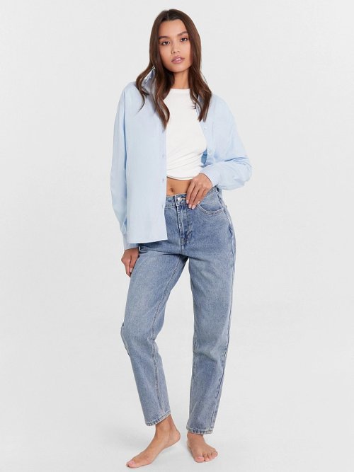Джинсы женские Mom Fit голубые, фото 1 из 20