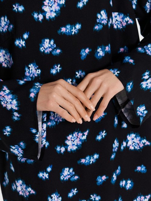 Платье женское черное с голубыми цветами, фото 6 из 6