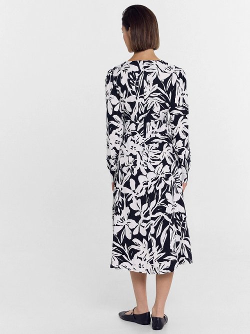 Платье женское черное с белыми цветами, фото 3 из 5