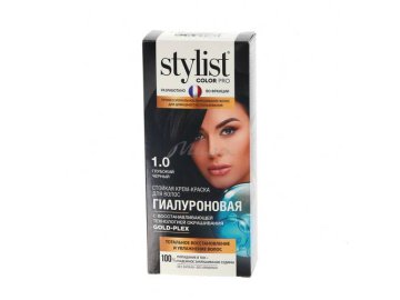Крем-краска для волос STYLIST COLOR PRO Гиалуроновая стойкая, тон Глубокий черный, 100 мл