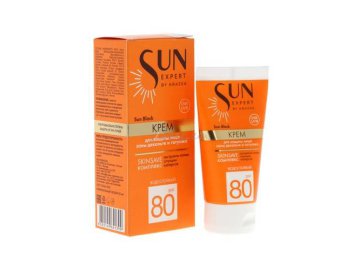 Крем солнцезащитный KRASSA Sun Expert для защиты лица, зоны декольте и татуажа, SPF 80, 50 мл