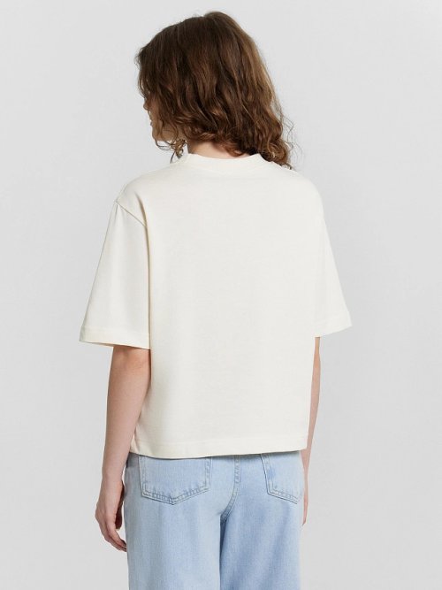 Футболка женская кремовая с принтом из коллекции Art U Wear, фото 3 из 30