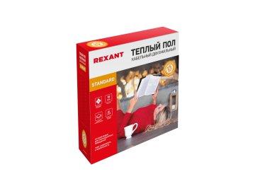 Теплый пол Rexant Standard RND -60-900 (900Вт/60м/ S обогрева, м2: 5,6-7,5) (двухжильный)