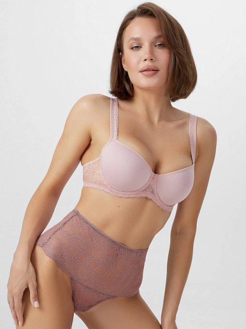 Бюстгальтер женский розовый с кружевом, фото 6 из 21