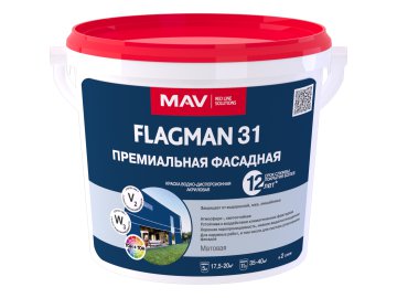 Краска FLAGMAN 31 премиальная фасадная (ВД-АК-1031) белая матовая  5л (7,0 кг)