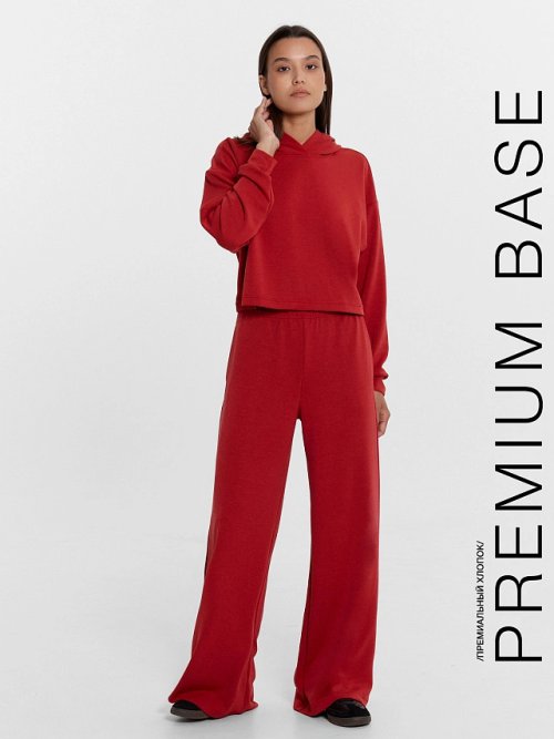 Брюки палаццо женские красные, фото 1 из 5