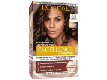 Крем-краска без аммиака L'OREAL Excellence Creme, тон 5U Светло-каштановый