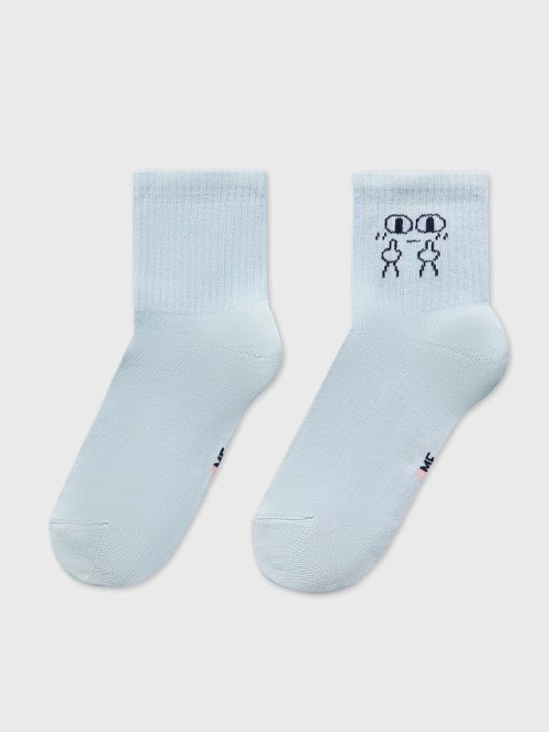 Носки женские серые с рисунком в виде мордочки, фото 3 из 4