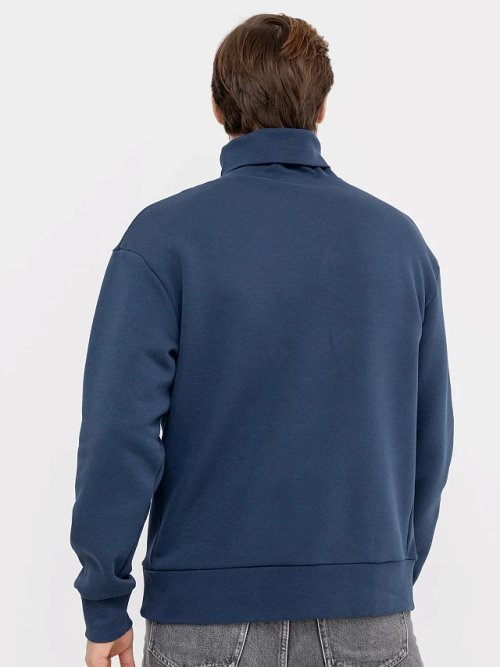 Теплый джемпер с воротником-стойкой в синем цвете, фото 3 из 4