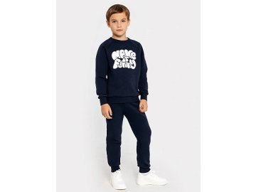 Комплект для мальчиков (джемпер, брюки) темно-синий с печатью в Добруше Марк Формель