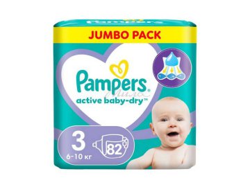 Подгузники одноразовые детские Pampers Active baby-dry 6-10 кг, 82 шт
