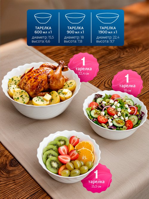 Набор глубоких тарелок Vintage Bowls (3 шт.), фото 2 из 12