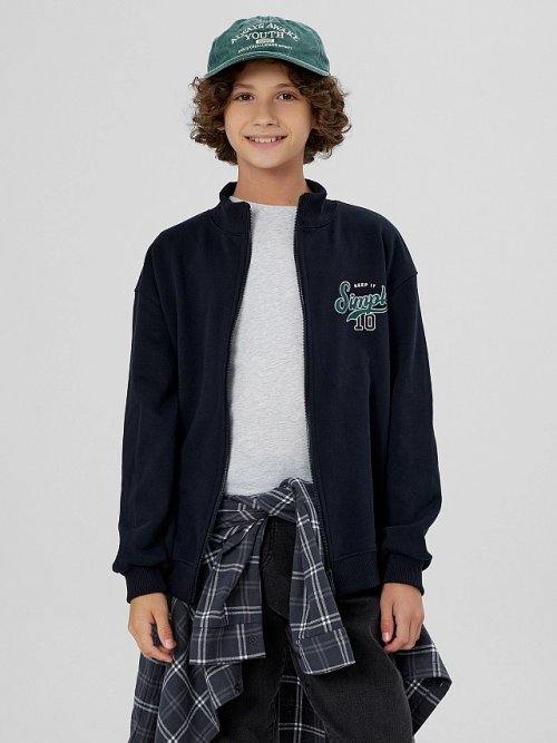 Толстовка для мальчиков синяя на молнии, фото 7 из 7