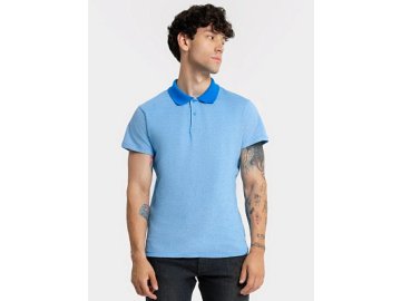 Джемпер-поло голубого цвета с синим воротником для мужчин Марк Формель
