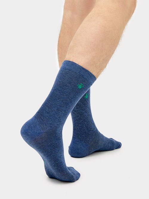 Носки мужские синие с рисунком в виде гуманоида, фото 2 из 16