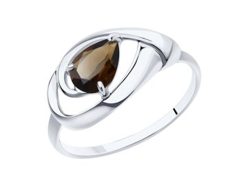 Кольцо декоративное Diamant, серебро 925 проба, вставка раухтопаз