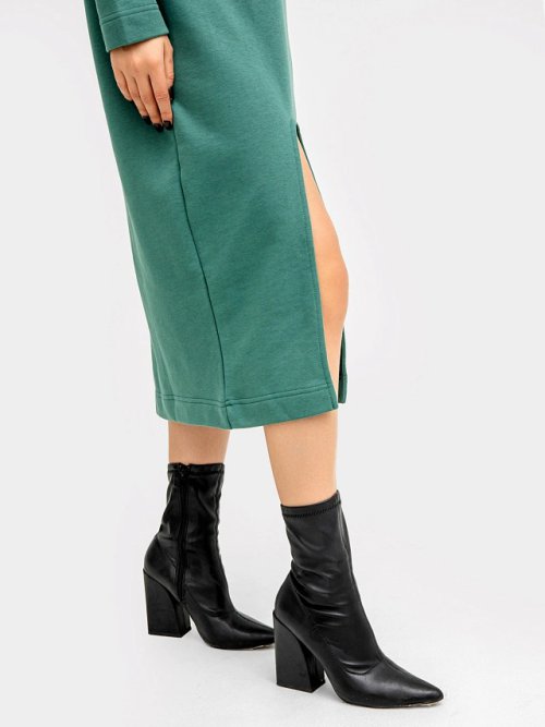 Платье женское в темном пыльно-изумрудном цвете, фото 8 из 40