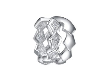 Серьги каффы DELTA, серебро 925 проба, вставка фианит