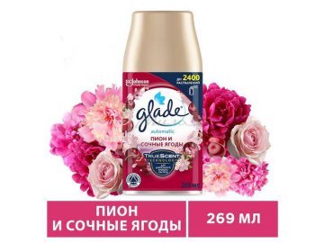 Освежитель воздуха GLADE Automatic Пион и сочные ягоды, 269 мл