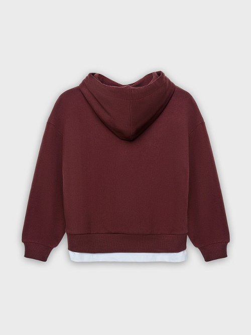 Теплое худи для девочек коричневое с начесом оверсайз, фото 10 из 40