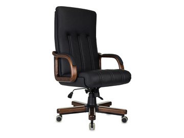 Офисное кресло Бюрократ T-9932Walnut (черный, экокожа)