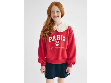 Джемпер для девочек красный с принтом и надписью "Paris" Марк Формель