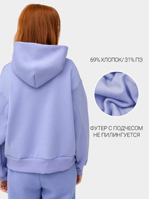 Худи женское в фиолетовом цвете, фото 2 из 40