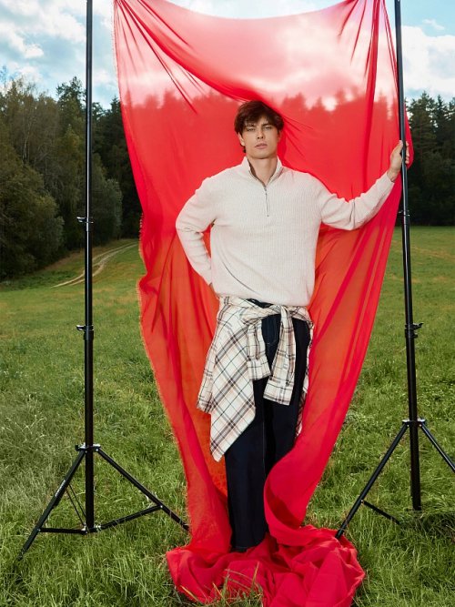 Джемпер на молнии мужской бежевый, фото 2 из 9