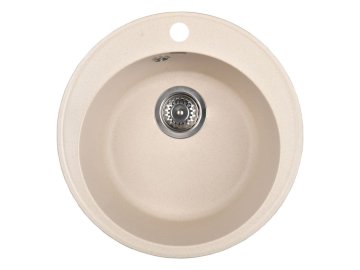 Мойка из каменной крошки WISENT WR480-30 (крем) 475х475 круг без сифона
