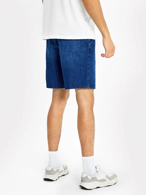 Джинсовые шорты для мужчин, темно-синие, со шнуровкой, фото 4 из 6