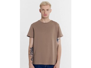 Однотонная хлопковая футболка в оттенке "мокко" Марк Формель