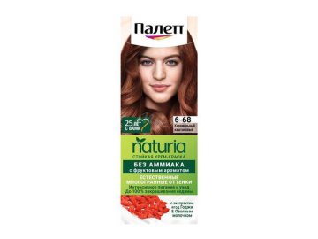 Крем-краска стойкая ПАЛЕТТ Naturia, тон 6-68 Карамельный каштановый
